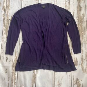 Purple Open Front Cardigan